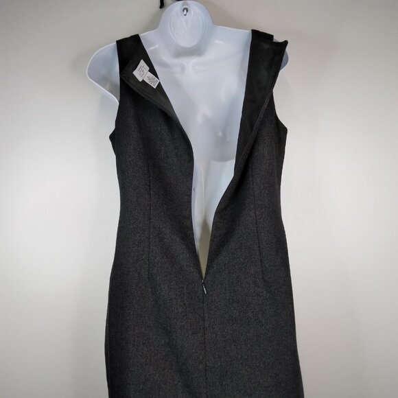 LOFT Sleeveless Sheath Wool Blend Charcoal Dress Size 6P - Picture 10 of 11
